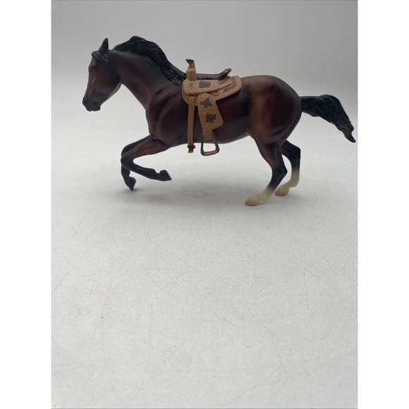 Breyer Other - Breyer Reeves Horse Brown White With Western Saddle Leaning